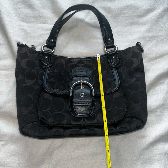 COACH SHOULDER PURSE BLACK BUCKLE WITH REMOVABLE STRAP - Picture 10 of 13